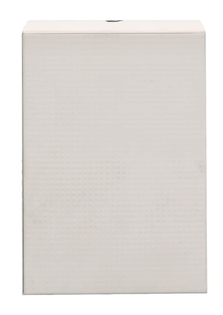 Witte rechthoekige doos met een fijne geribbelde textuur aan de voorkant.