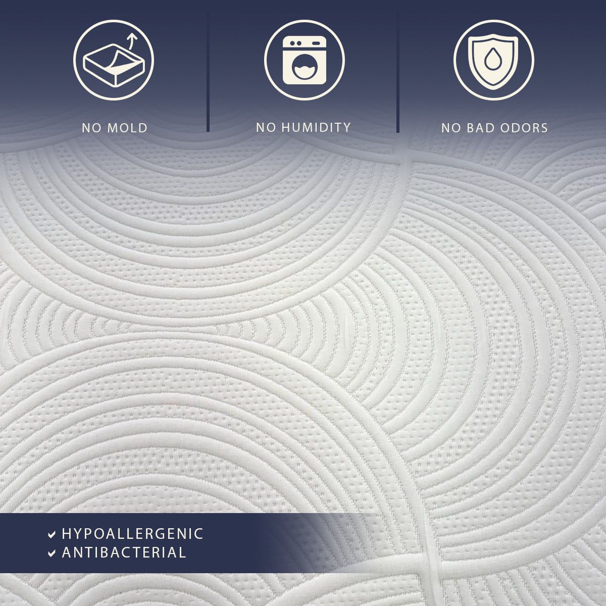 The White Stone Matras 180x200 Visco-elastisch Schuim en Waterfoam Hoog 22 cm