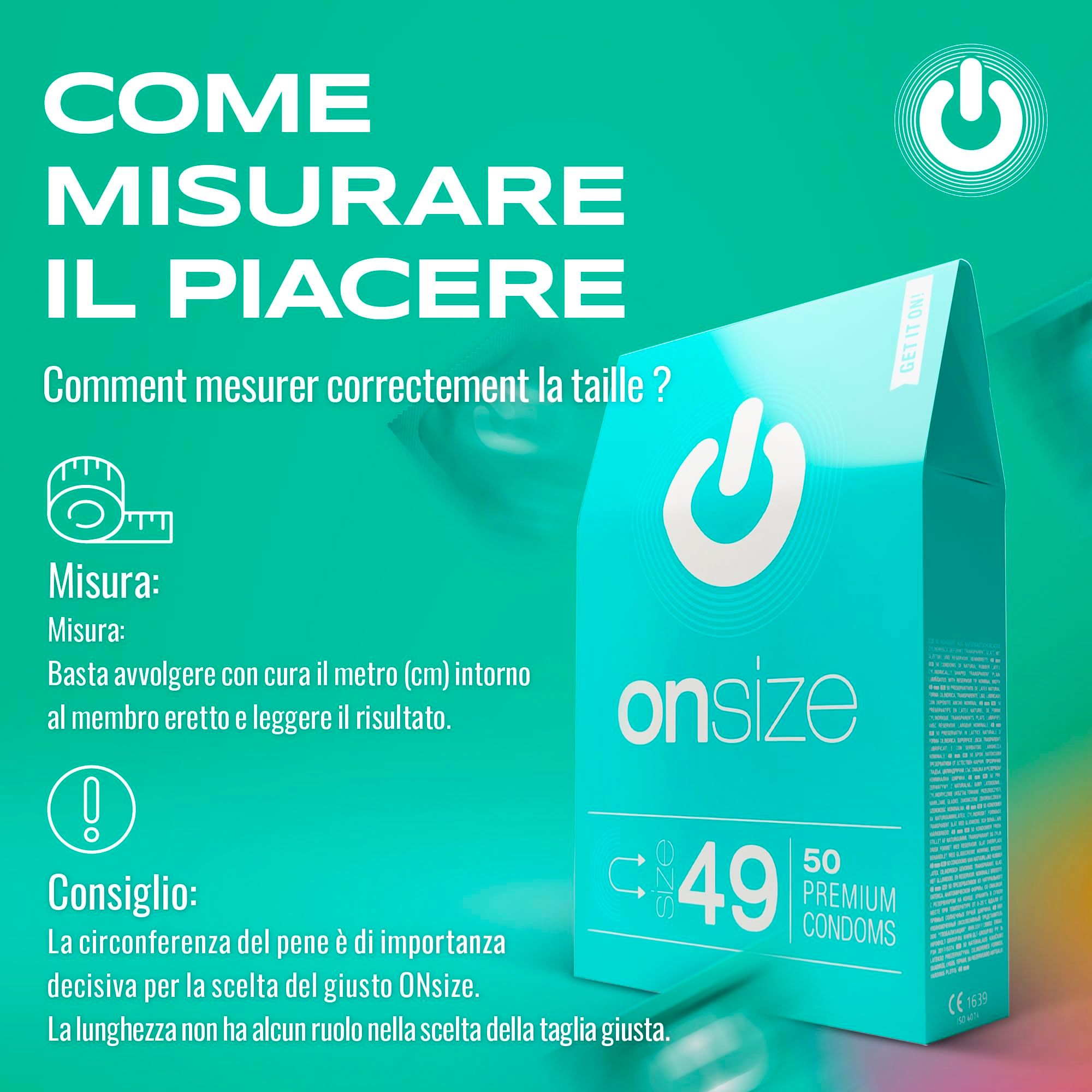 Instructions pour mesurer la circonférence du pénis pour choisir la taille de préservatif ONsize.