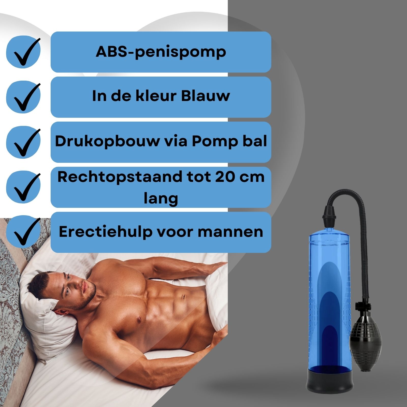 Lovelyness - Penispomp met pompbal - Blauw