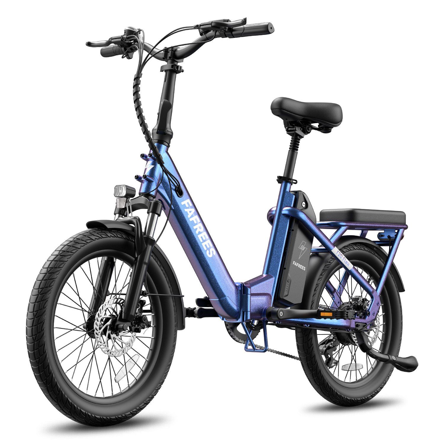 FAFREES F20 Flex Vélo électrique pliant, batterie amovible 25 Ah, 7 vitesses