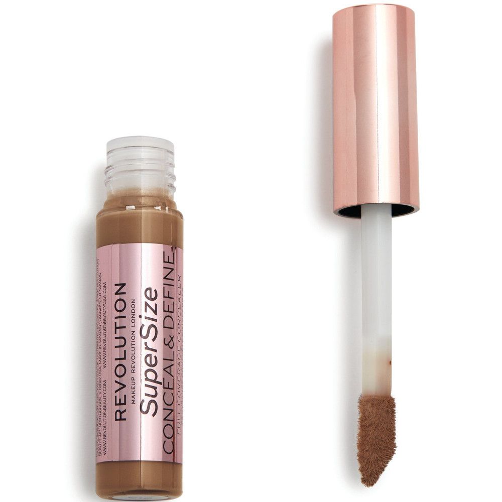 Flacon de correcteur avec applicateur. Inscription: Super Size Conceal & Define.