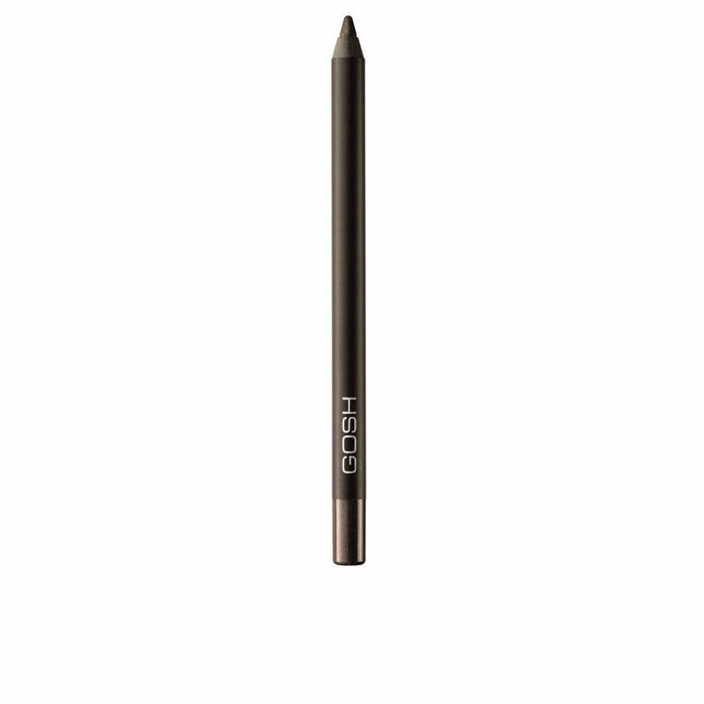 Gosh Velvet Touch Eyeliner Waterproof 017 Rebellious Brown. Bruine potlood met punt en Gosh-logo.