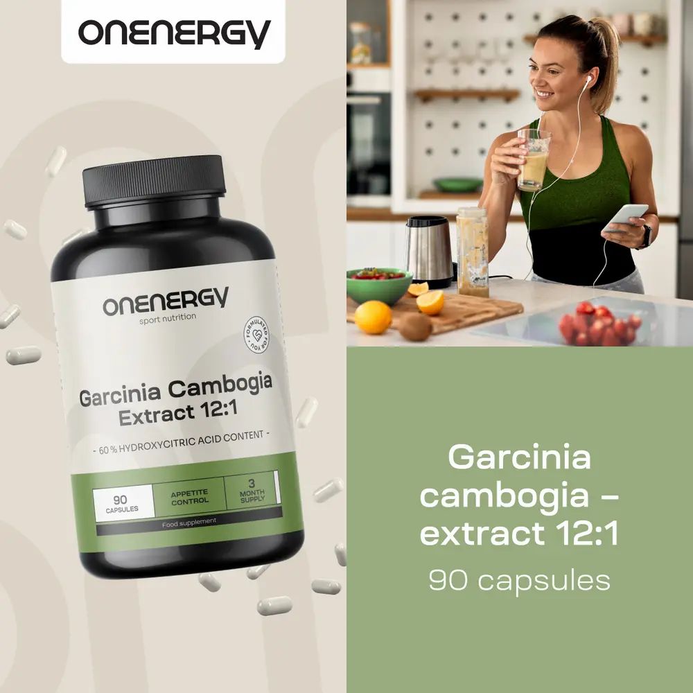 Fles OnEnergy Garcinia Cambogia Extract 12:1, 90 capsules, eetlustcontrole.