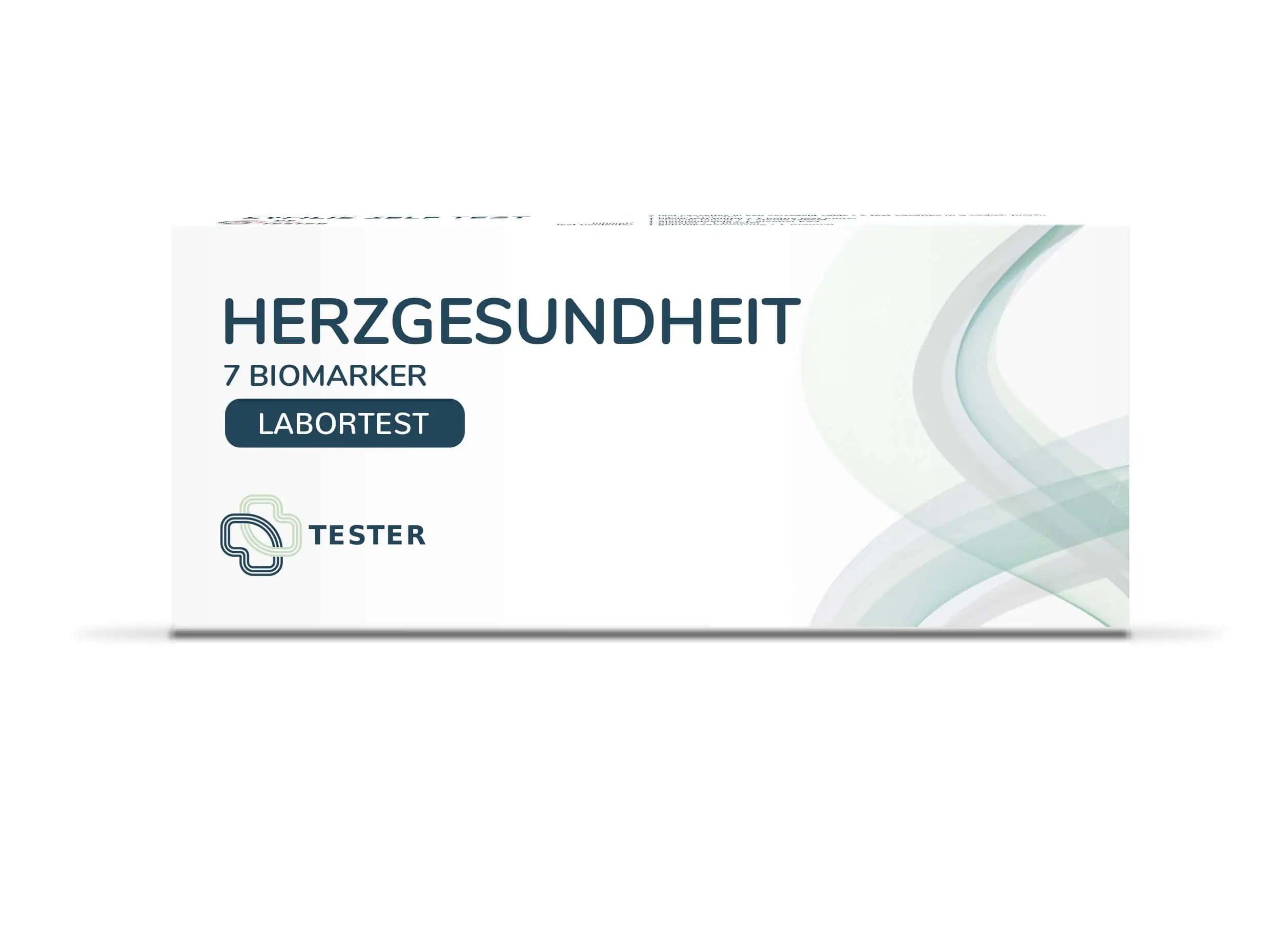 Emballage pour un test de laboratoire de santé cardiaque mesurant 7 biomarqueurs.