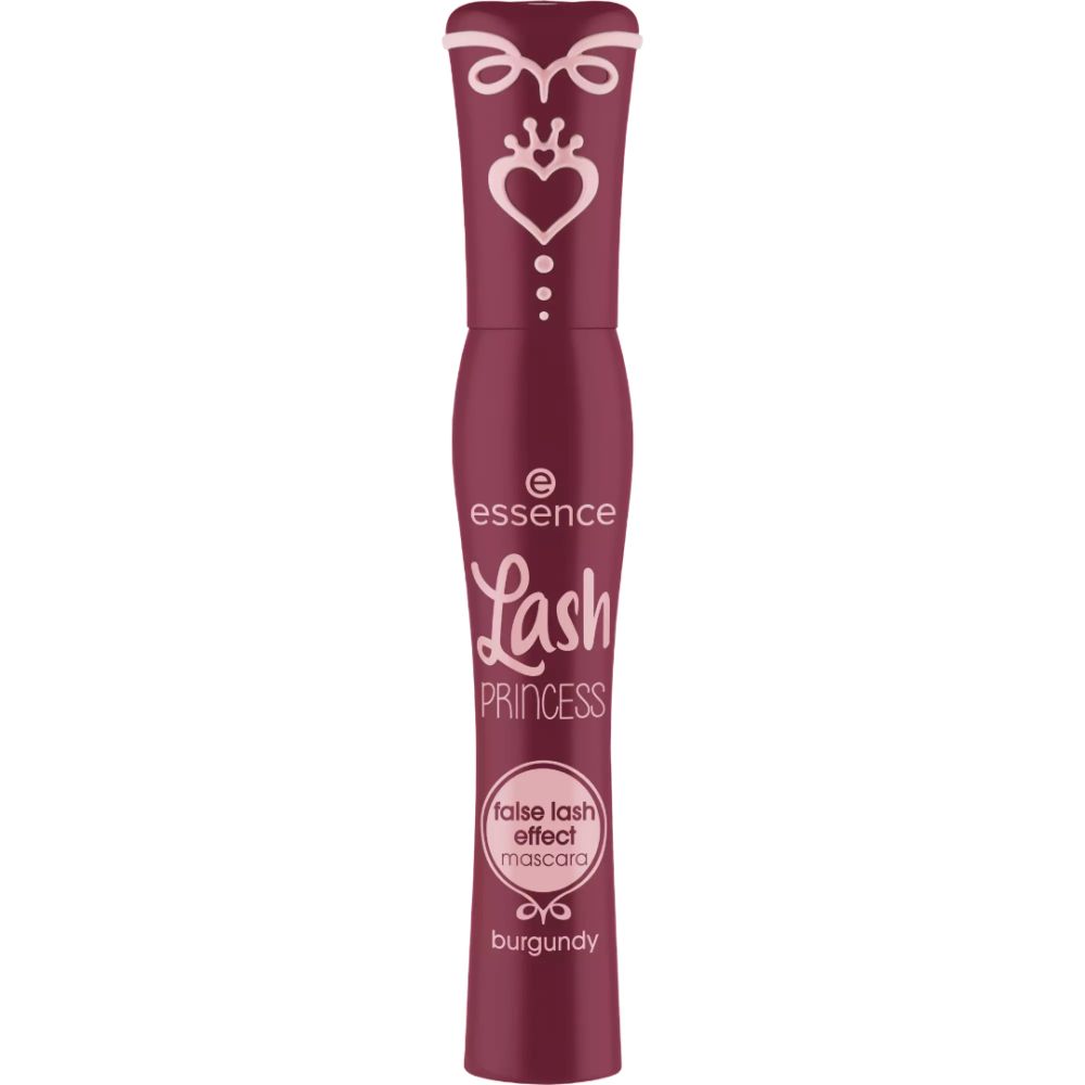Mascara bordeaux. Inscription: Essence Lash Princess, False Lash Effect Mascara.