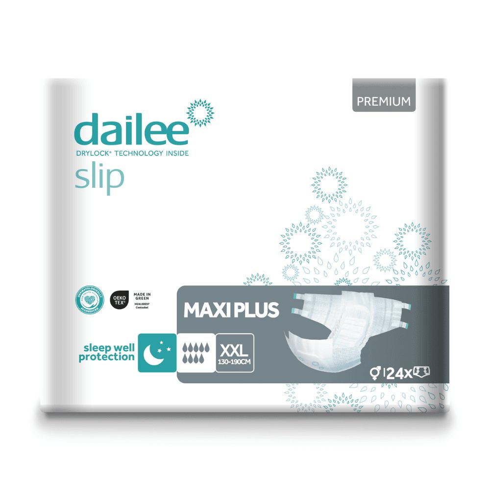 Emballage Dailee Slip Maxi Plus. Culottes d'incontinence. Taille XXL. 124 pièces. Qualité Premium.