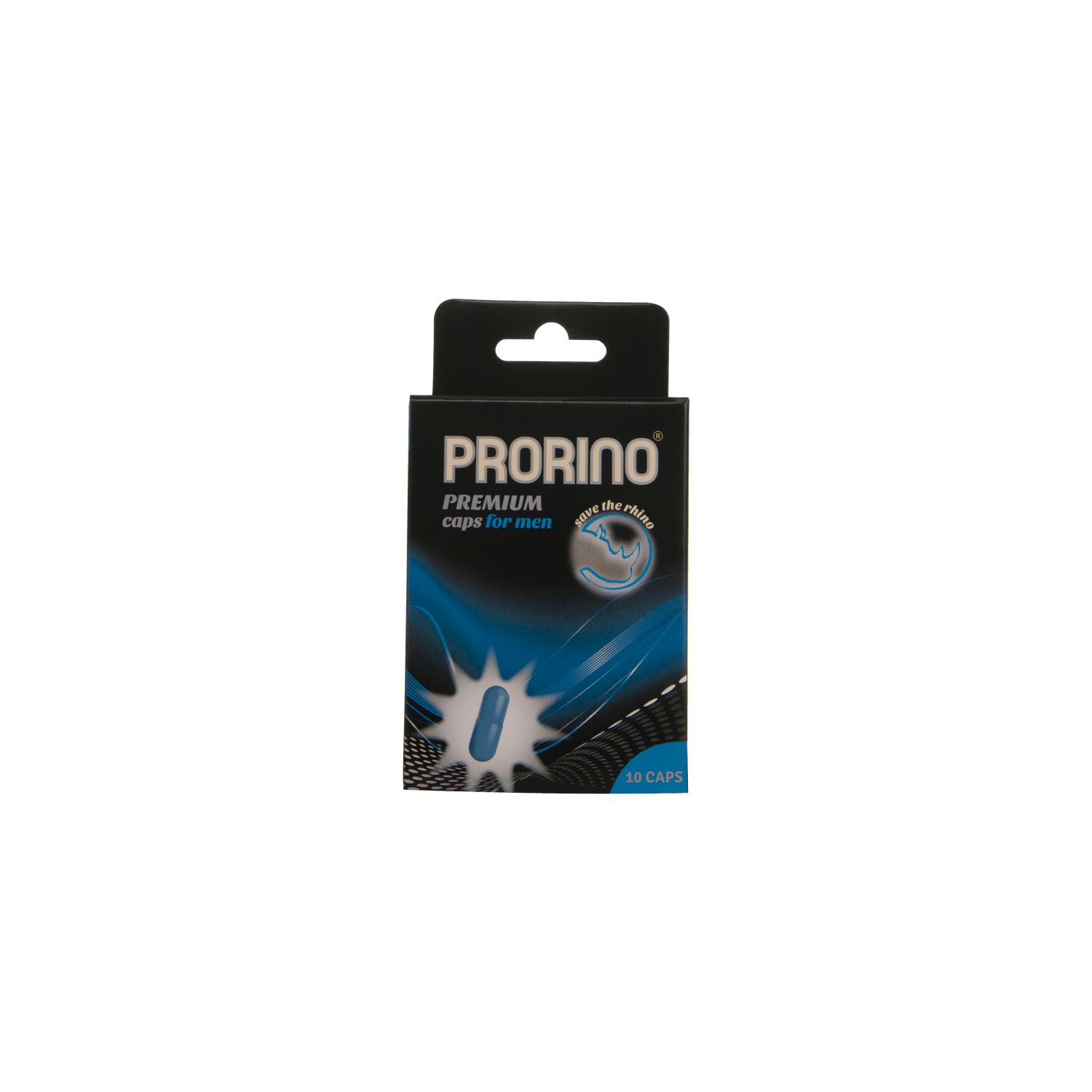Emballage de PRORINO POTENCY CAPS FOR MEN, 10 gélules.