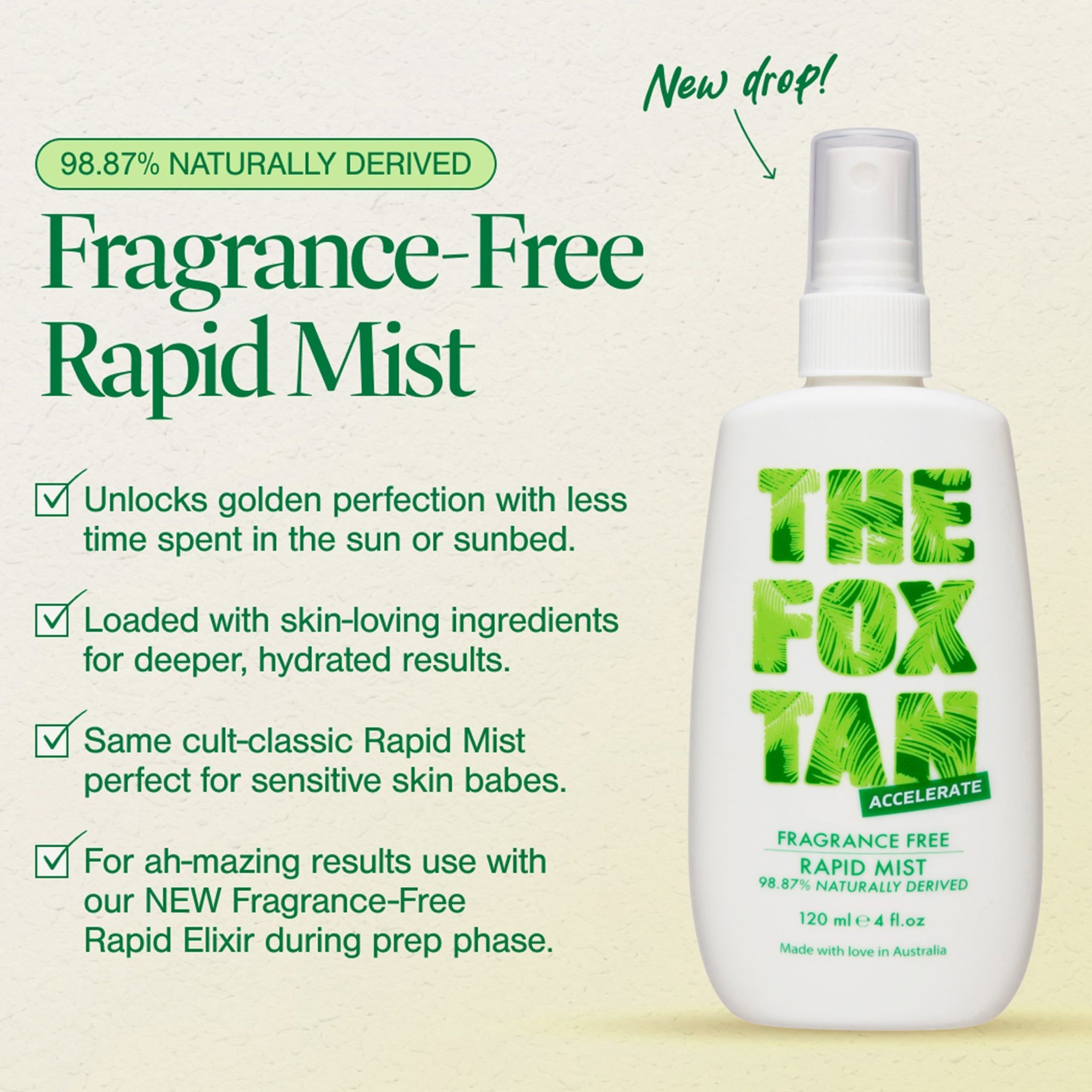 The Fox Tan Fragrance Free Rapid Tanning Mist