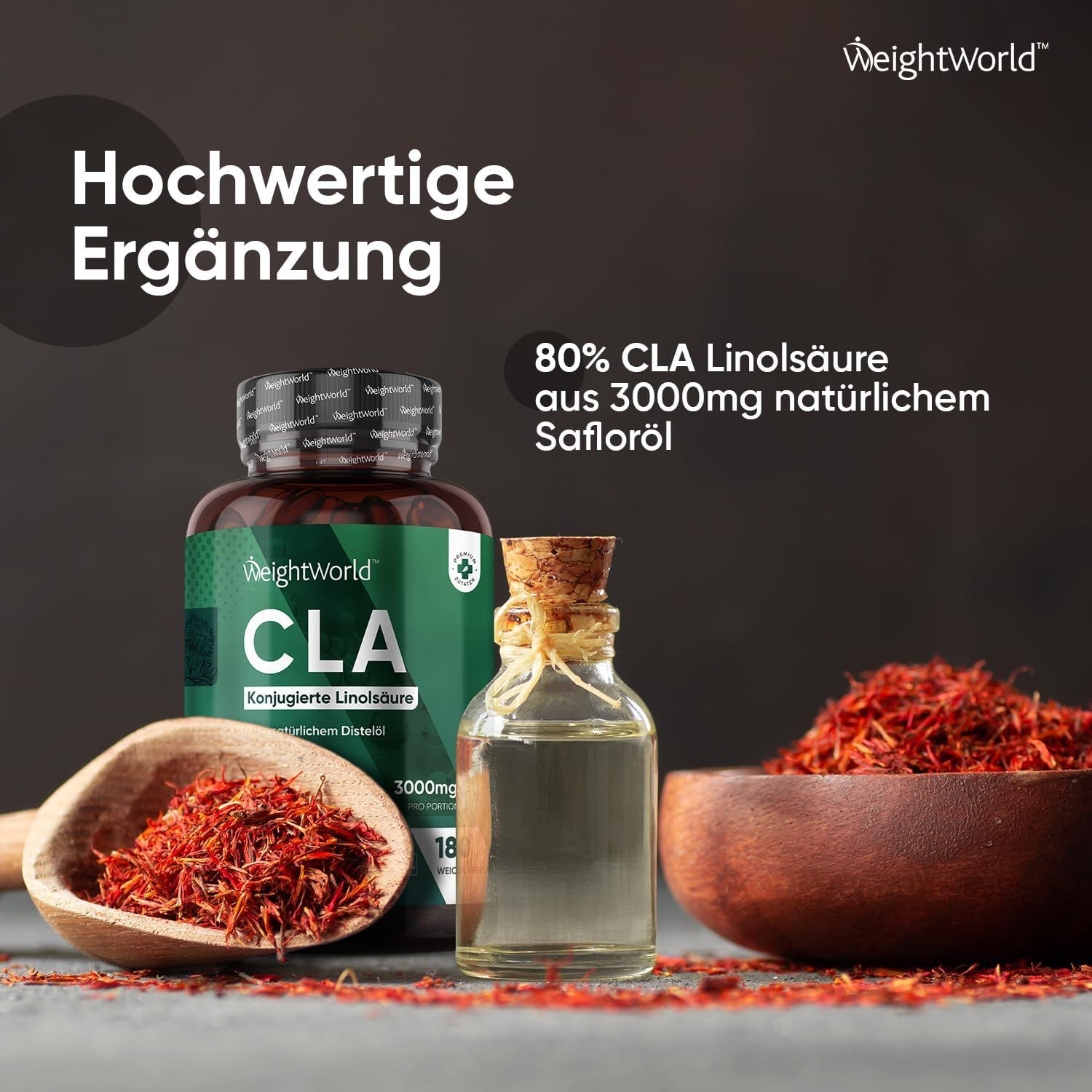 WeightWorld CLA capsules met saffloerolie en saffloer.
