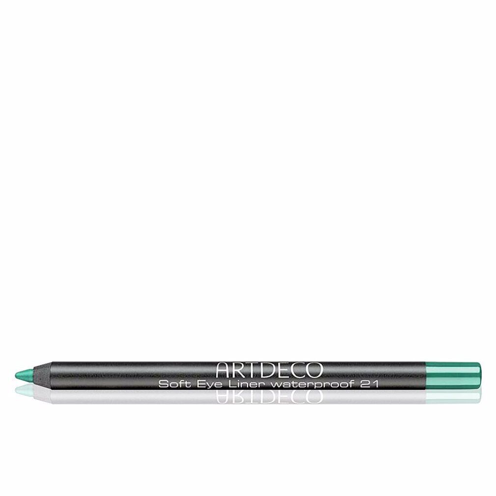 Crayon Artdeco Soft Eye Liner Waterproof 21, vert. Corps noir, pointe verte. Marque et nom visibles.