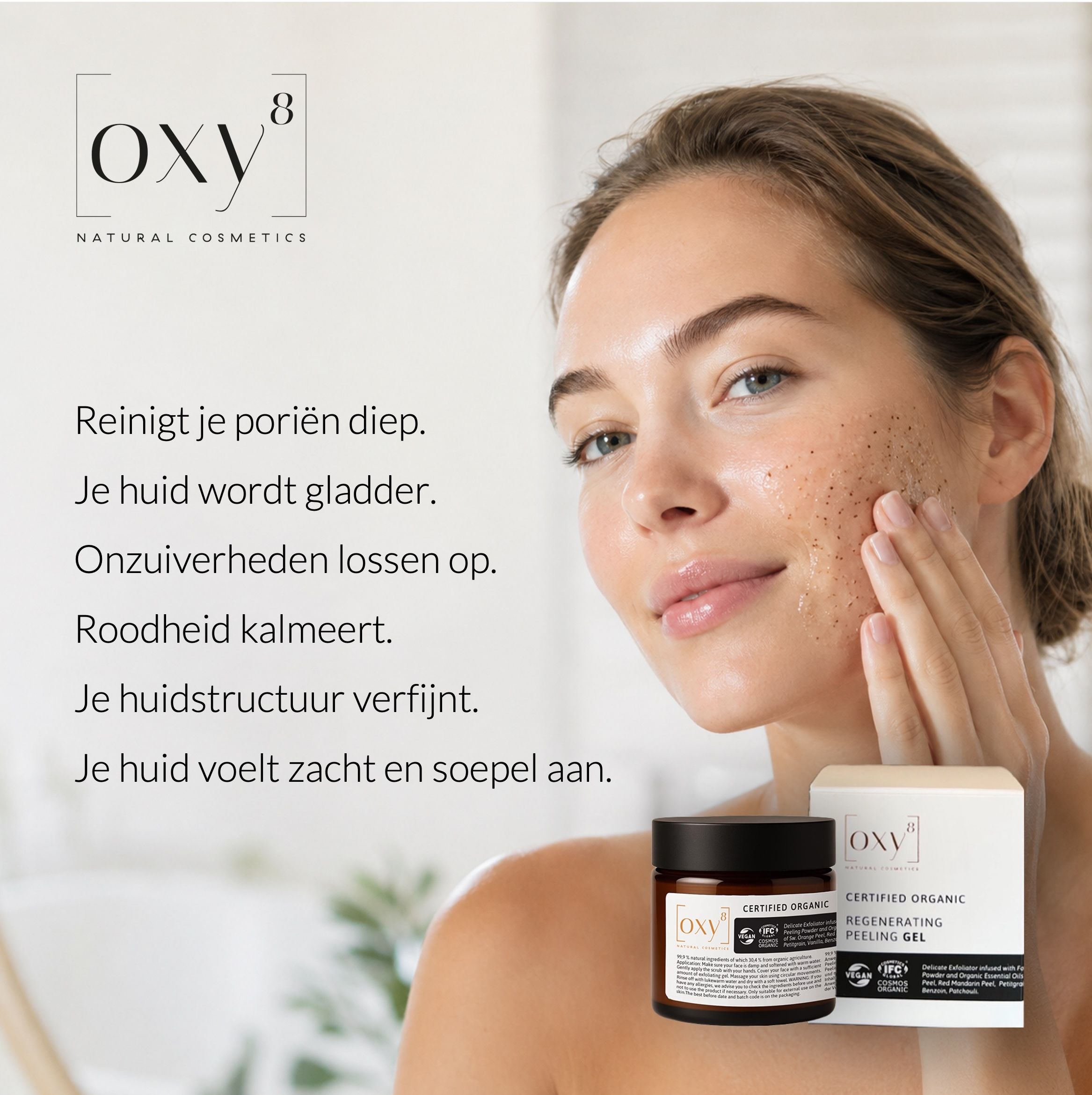 Product en verpakking. Tekst en iconen. Op witte achtergrond.