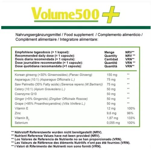 500Cosmetics Volume500 comprimés sperme
