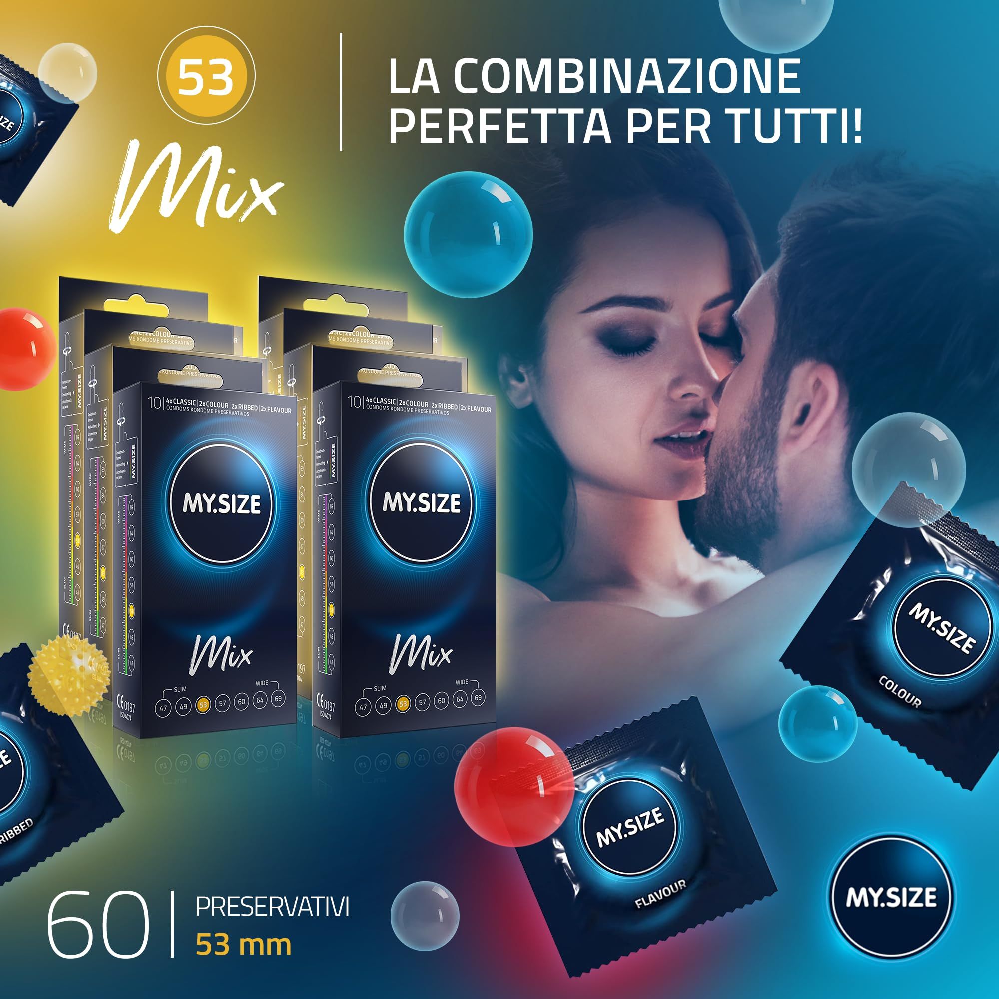 MY.SIZE Mix Préservatif Set Taille 3 53mm