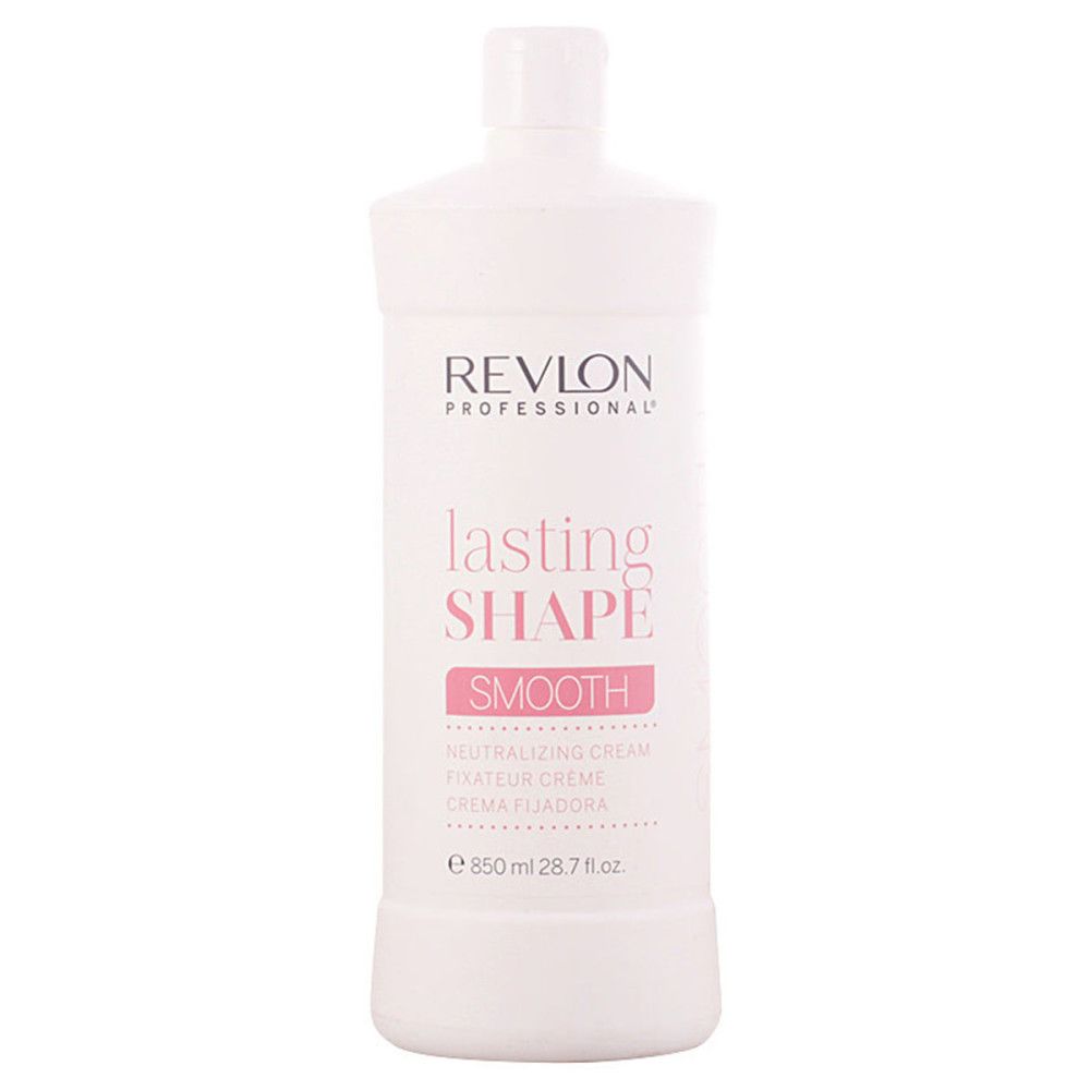 Witte fles met "Revlon Professional" en "lasting SHAPE SMOOTH". Neutraliserende crème.