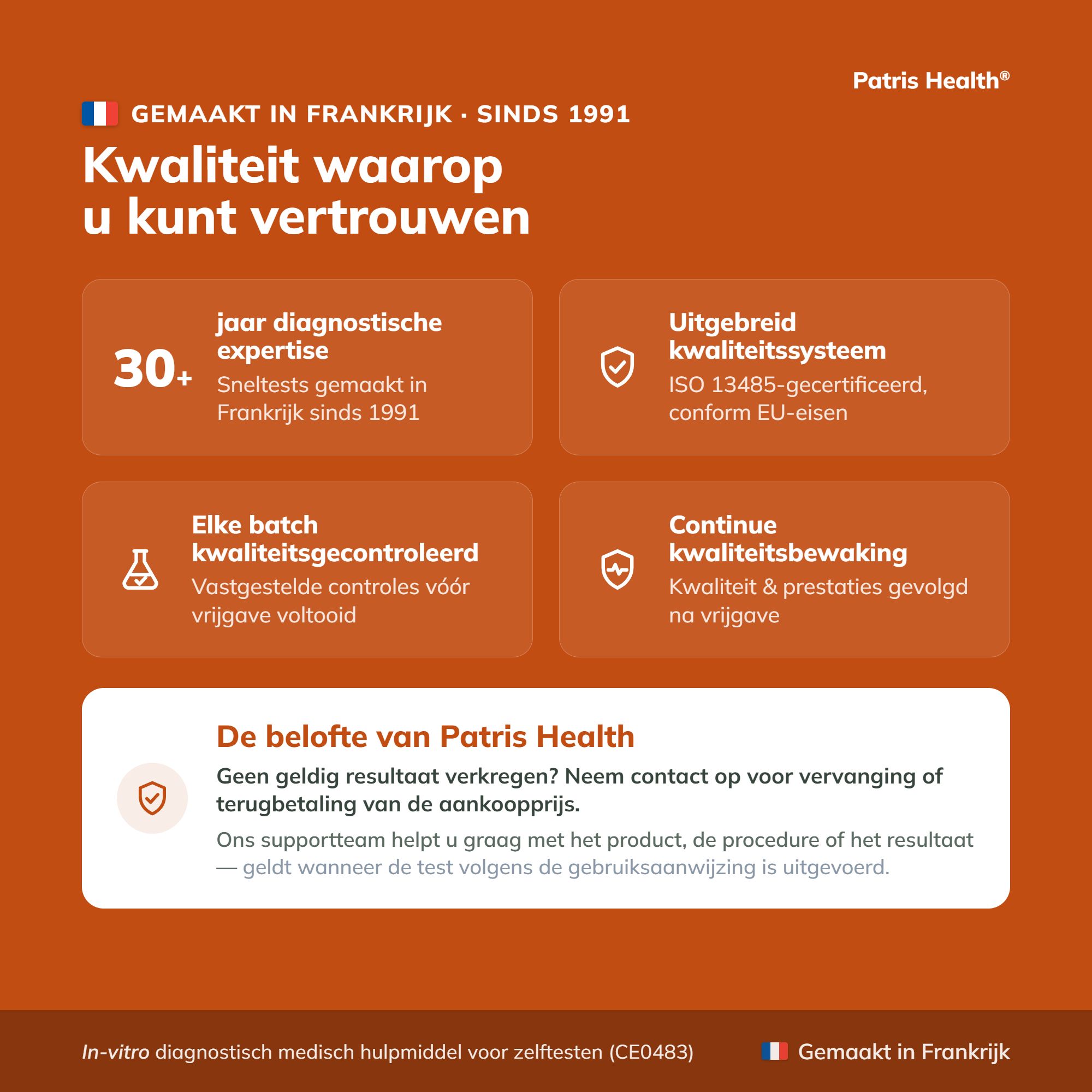 Verpakking nierfunctietest met informatie over gebruik en herkomst.