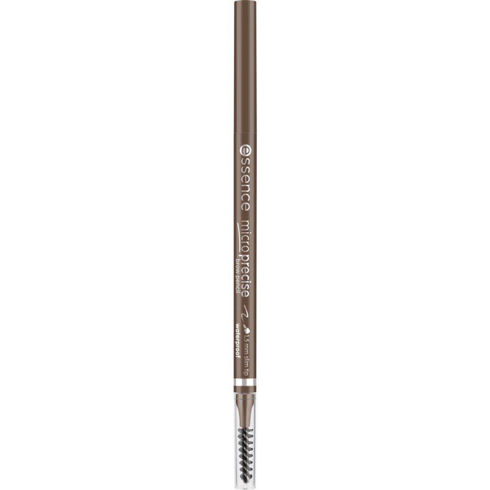 Crayon à sourcils. Mine marron foncé, brosse. Marque : Essence Micro Precise. Waterproof.
