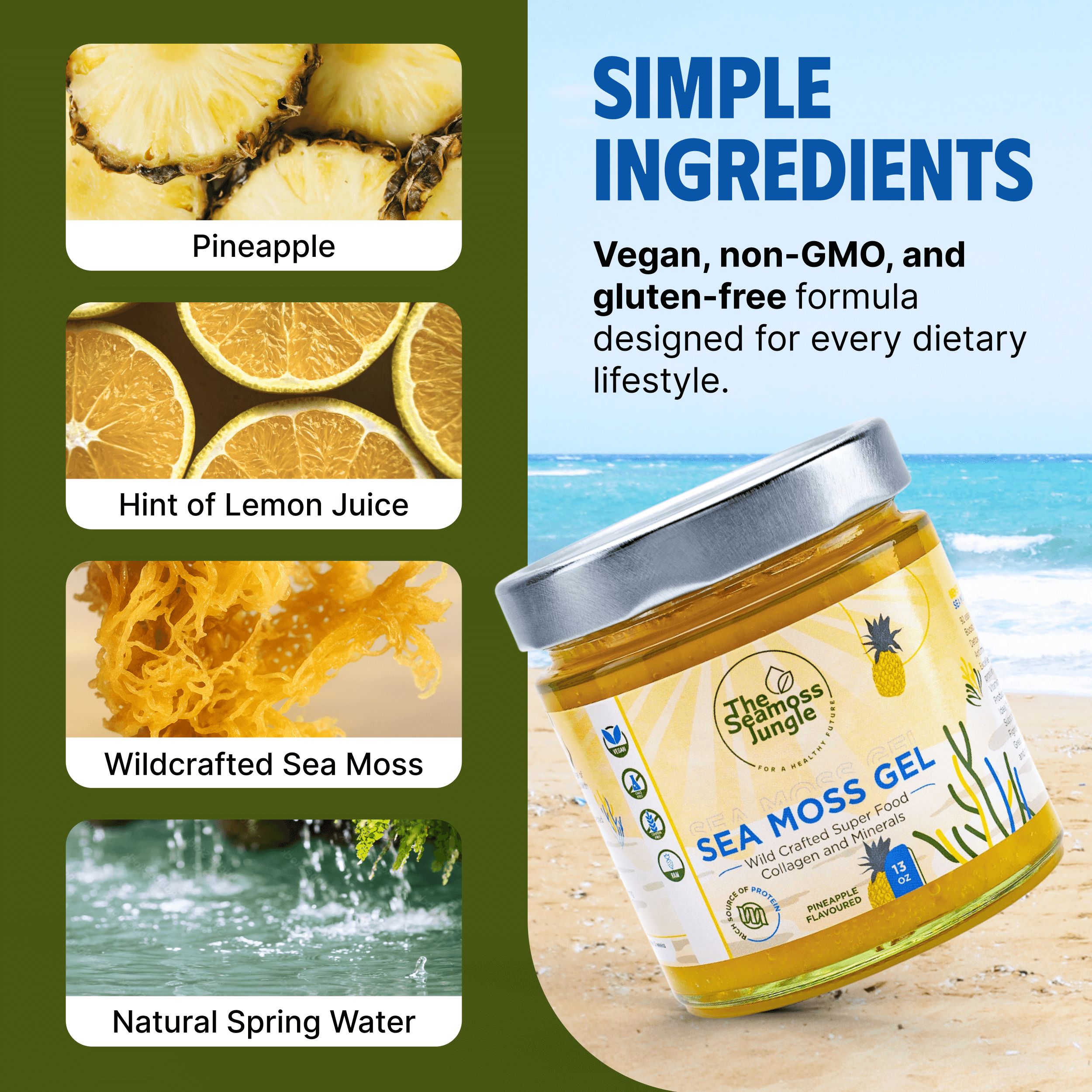 The Seamoss Jungle Sea Moss Gel Ananas