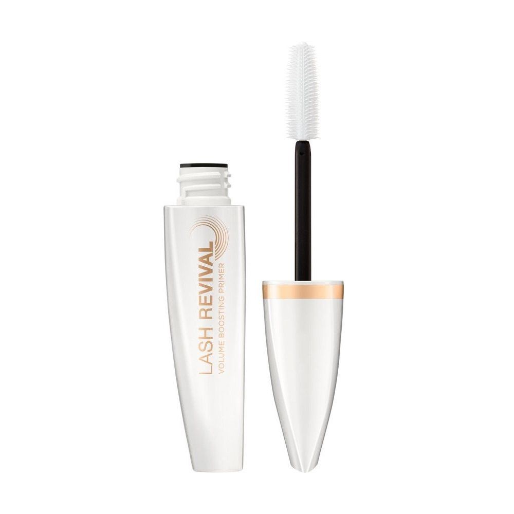 Primer pour cils blanc avec brosse noire. Inscription : LASH REVIVAL VOLUME BOOSTING PRIMER.
