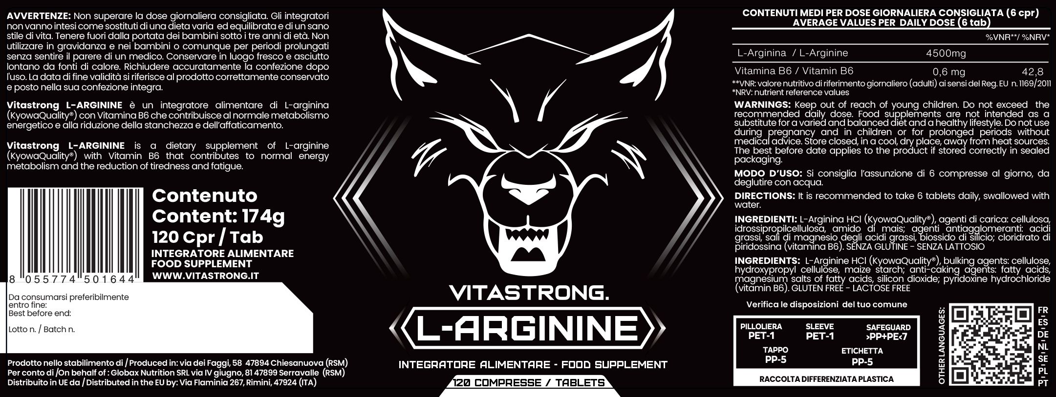 Vitastrong Arginine 120CPR