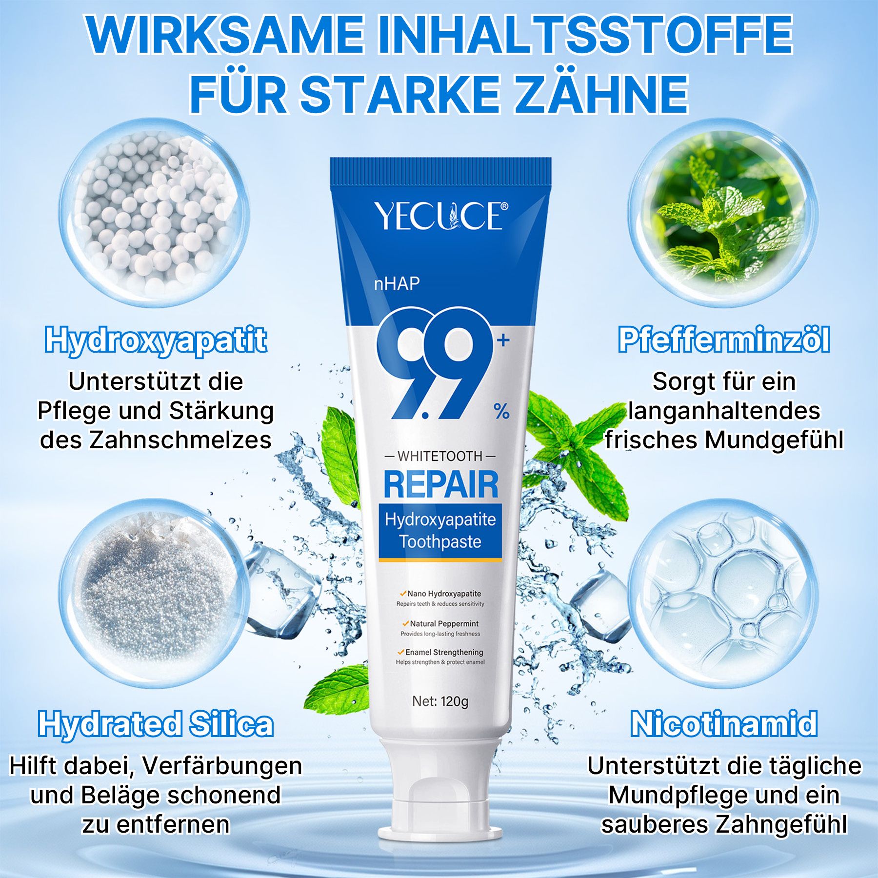 ALIVER Dentifrice blanchissant à l'hydroxyapatiteconcentration supérieure à 9,9 %
