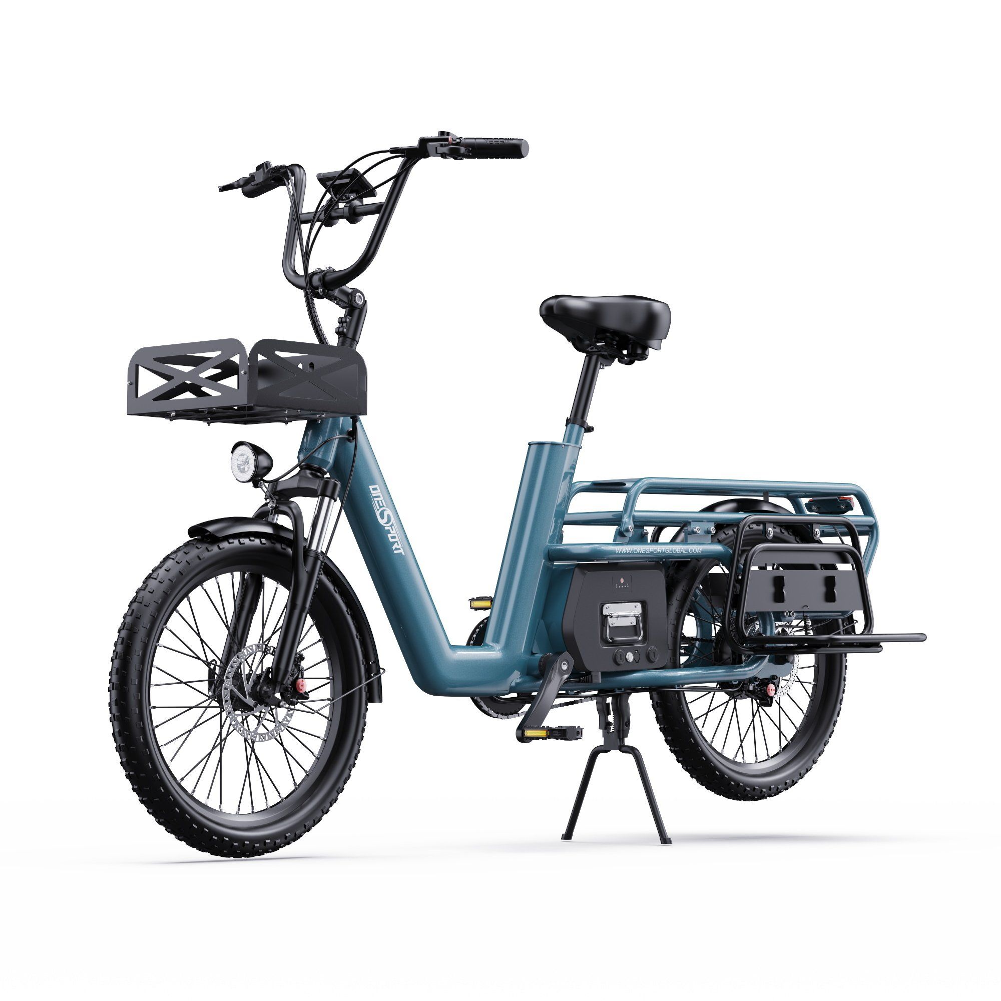 ONESPORT OT01 Vélo cargo électrique Longtail, moteur 650 W, batterie 48 V 27 Ah