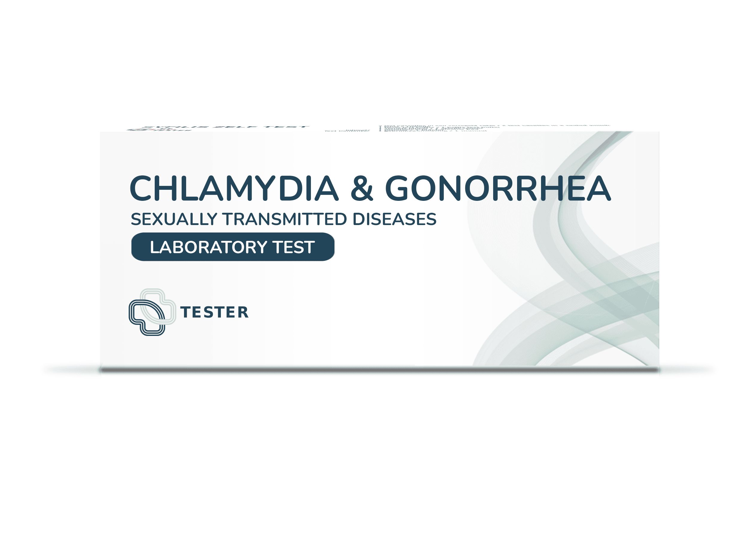 Emballage du test de laboratoire Chlamydia & Gonorrhée.