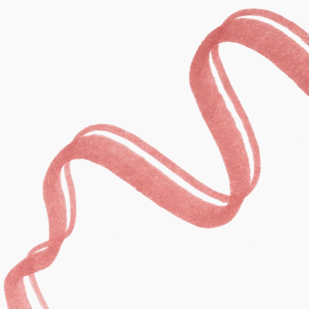 Abstracte weergave van een rood lint op een witte achtergrond.