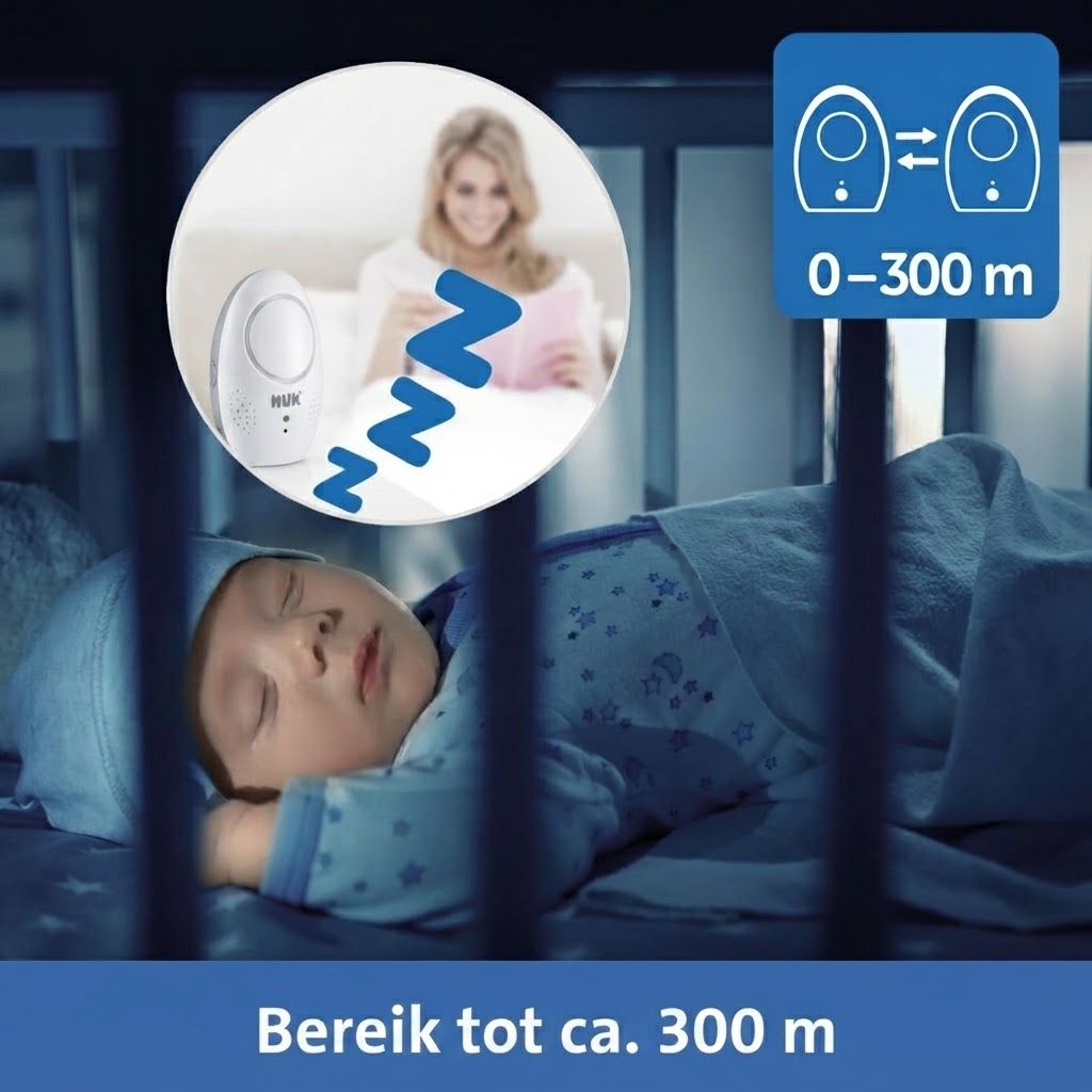 Babyfoon met nachtlampje en vogelmotief.