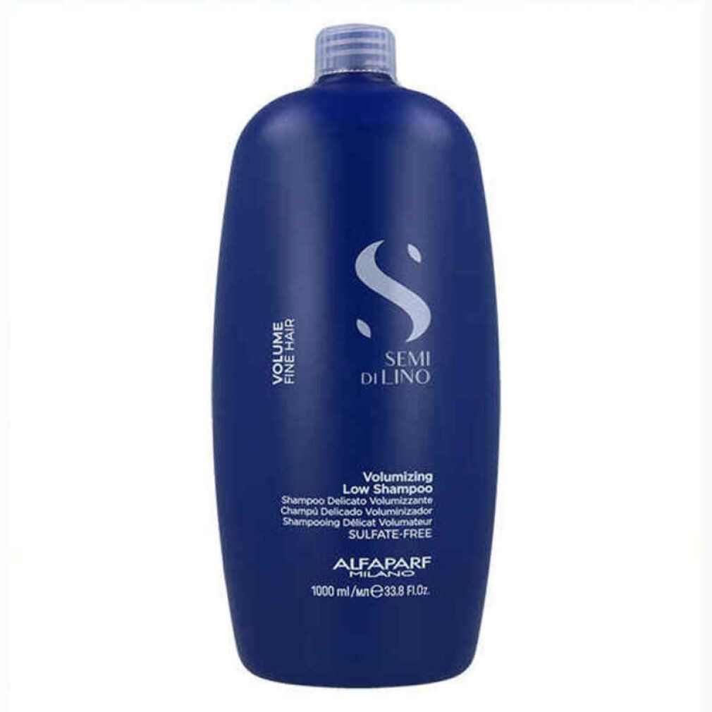 Bouteille bleu foncé avec étiquette blanche. Contient 1000 ml de shampooing.