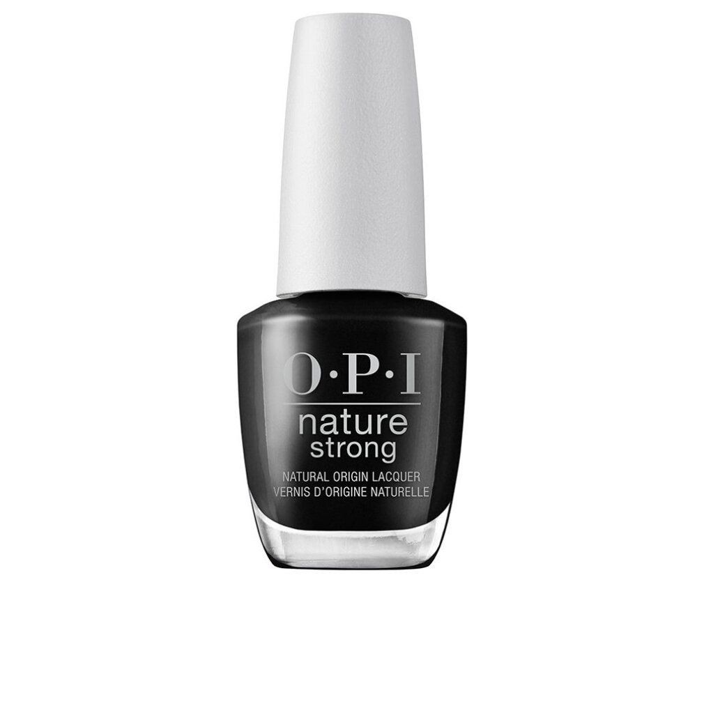 OPI Nature Strong nagellak. Zwarte fles met witte dop. Opschrift: Nature Strong, Natural Origin Lacquer.