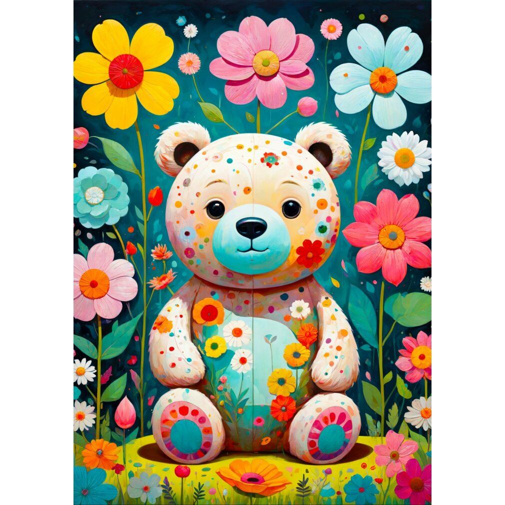 enjoy puzzle ours fleur 1000 pièces