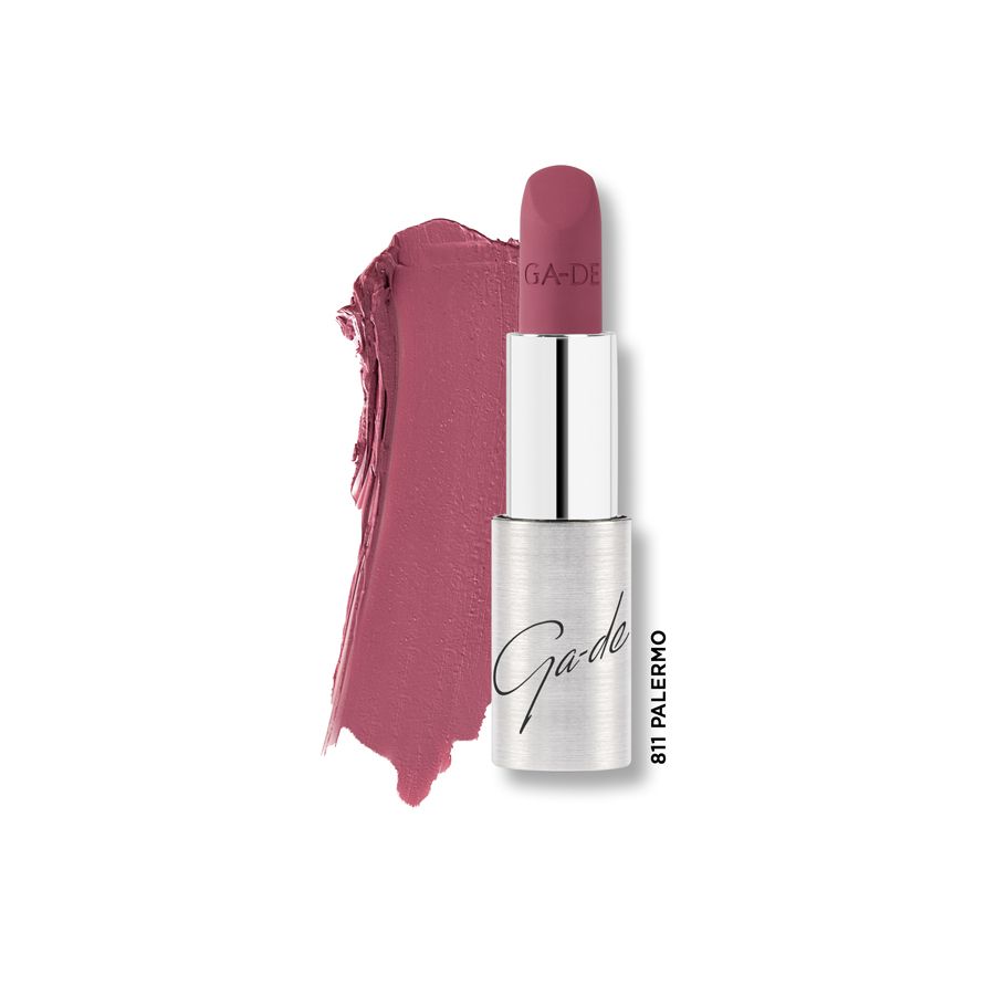 Ga-De Selfie Soft Matte Lipstick, kleur 811 Palermo, met kleurstaal.