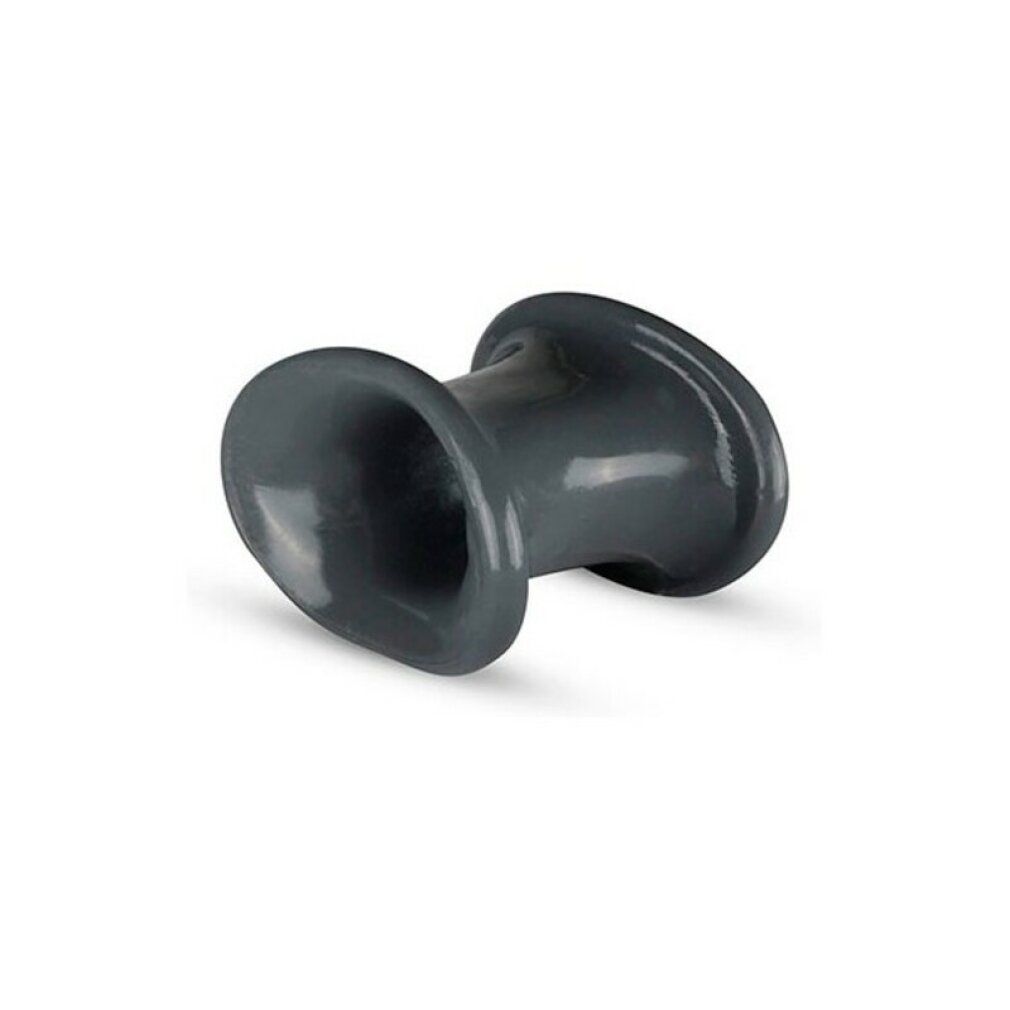 Écarteur de balles en silicone gris foncé. Forme en sablier avec extrémités arrondies. Matériau : silicone.