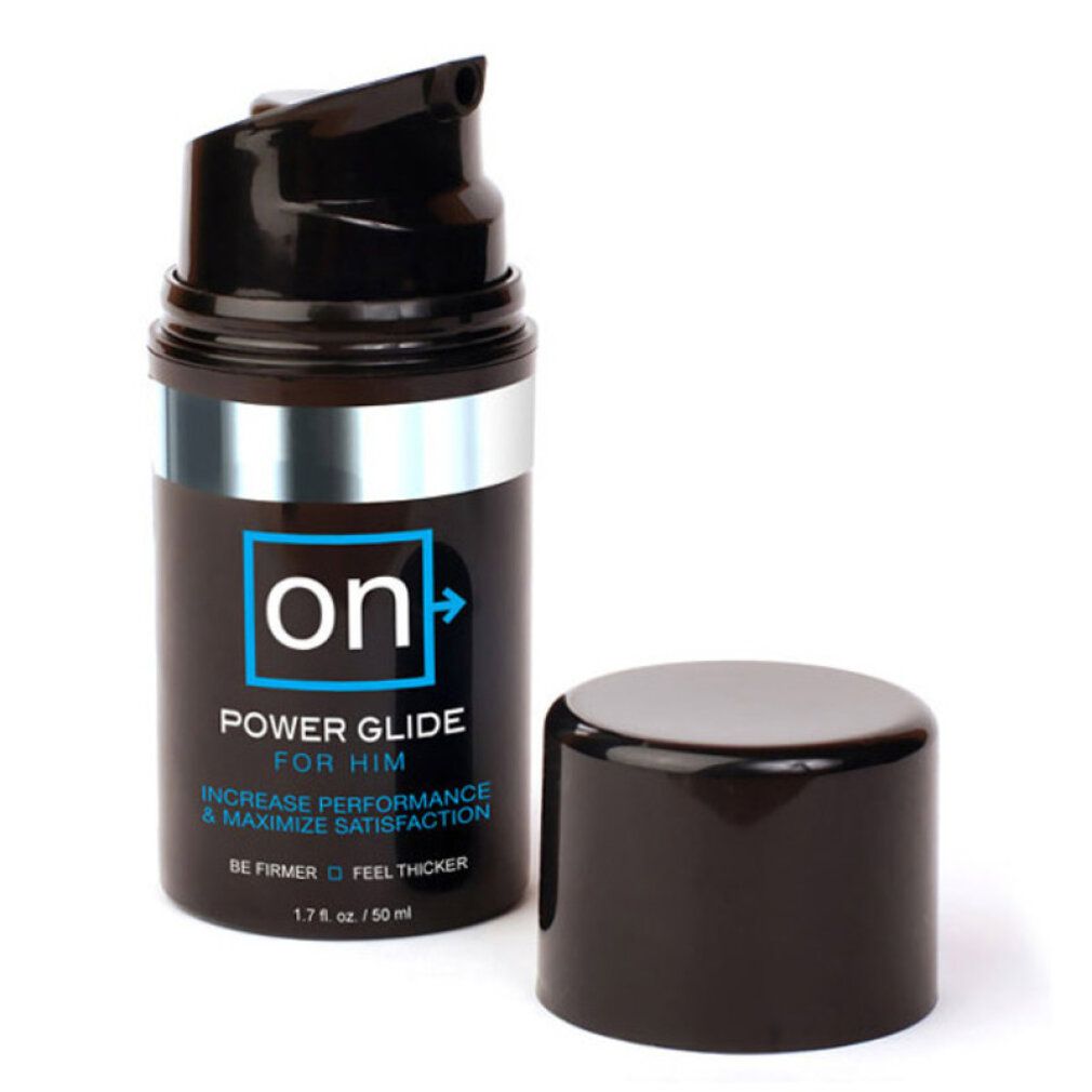 Sensuva On Power Glide Gel de plaisir pour homme, flacon de 50 ml avec pompe.