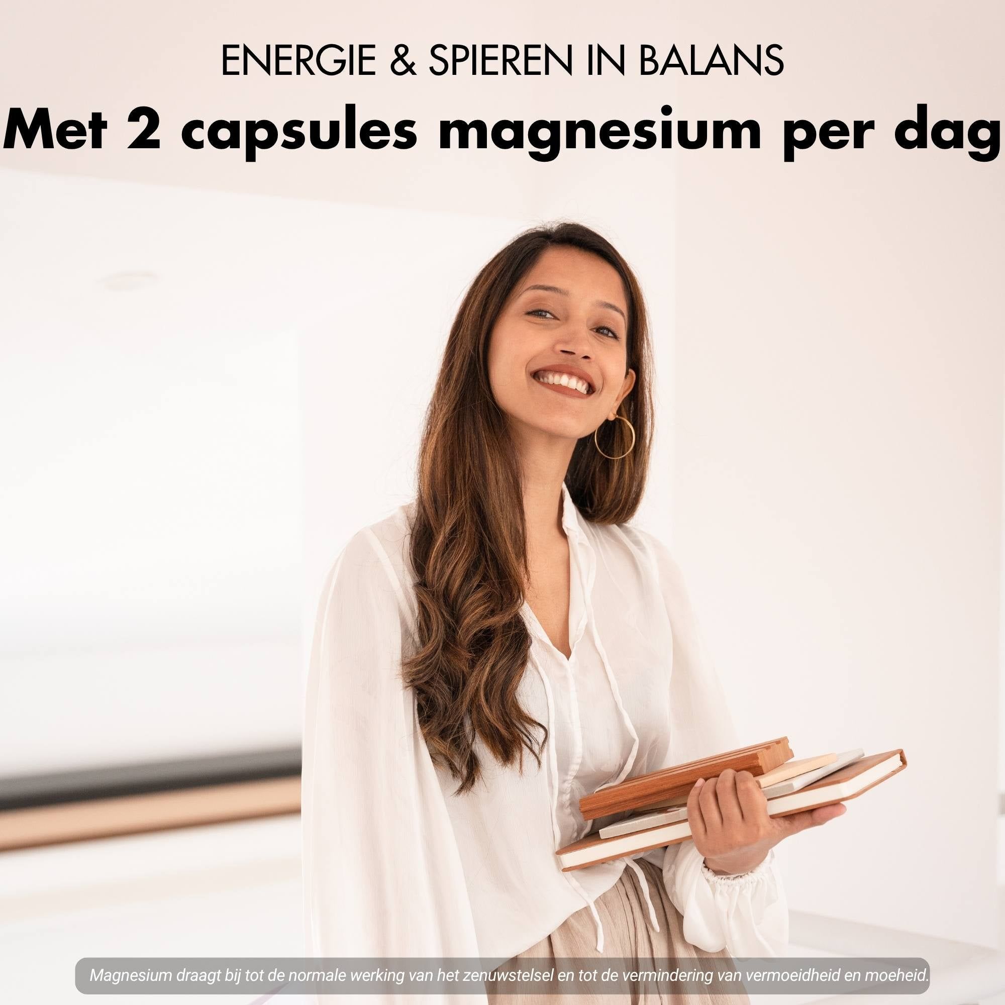 Fles met 240 vegan capsules XTRA FUEL Magnesium Komplex, 5-voudige formule.