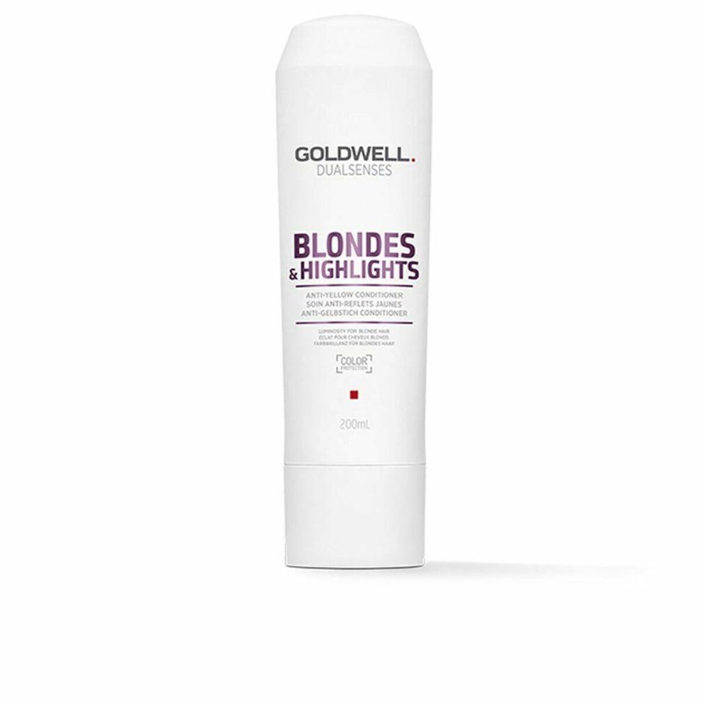 Witte tube Goldwell Dualsenses Blondes & Highlights Anti-Yellow Conditioner. 200ml. Productafbeelding.