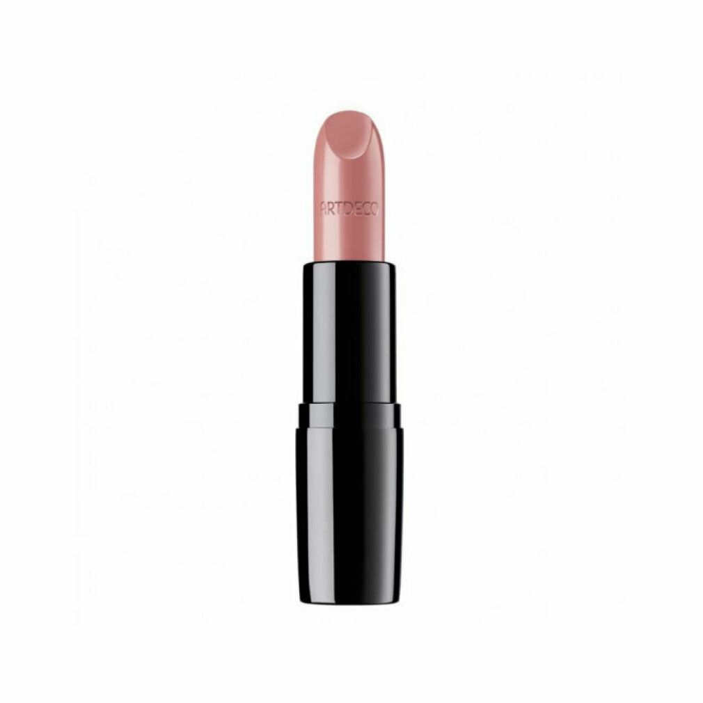 Lichtroze lipstick in zwarte huls. De naam Artdeco is zichtbaar op de lipstick.