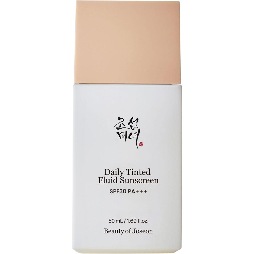 BEAUTY OF JOSEON Daily Tinted Fluid Sunscreen SPF30 PA+++, 50ml. Flacon blanc avec bouchon beige.