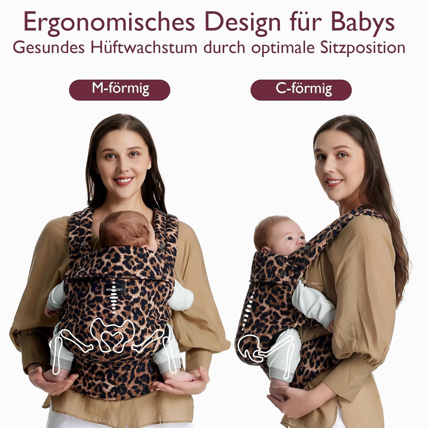 Momcozy Baby Draagzak – Licht & Ademend Luipaard