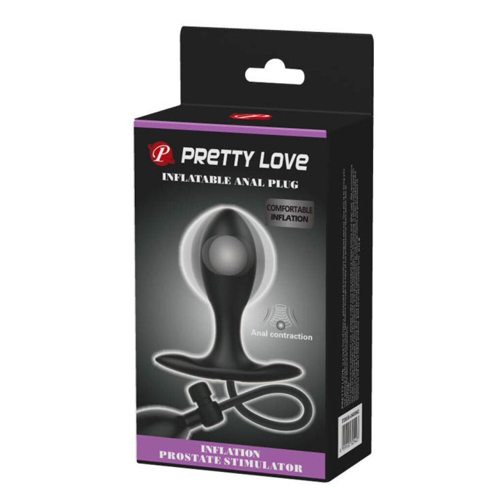 Verpakking van Pretty Love opblaasbare anale plug met productafbeelding en tekst.