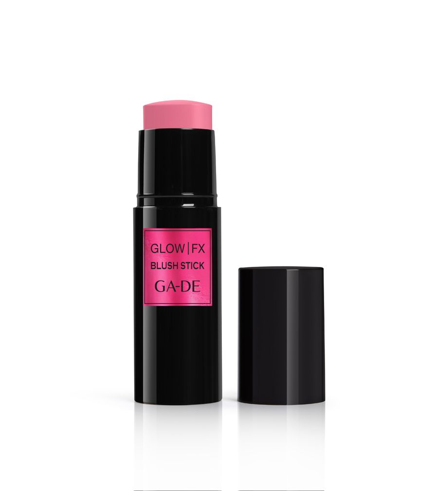 Bâton de blush GA-DE Glow|FX rose. Tube noir avec capuchon amovible.