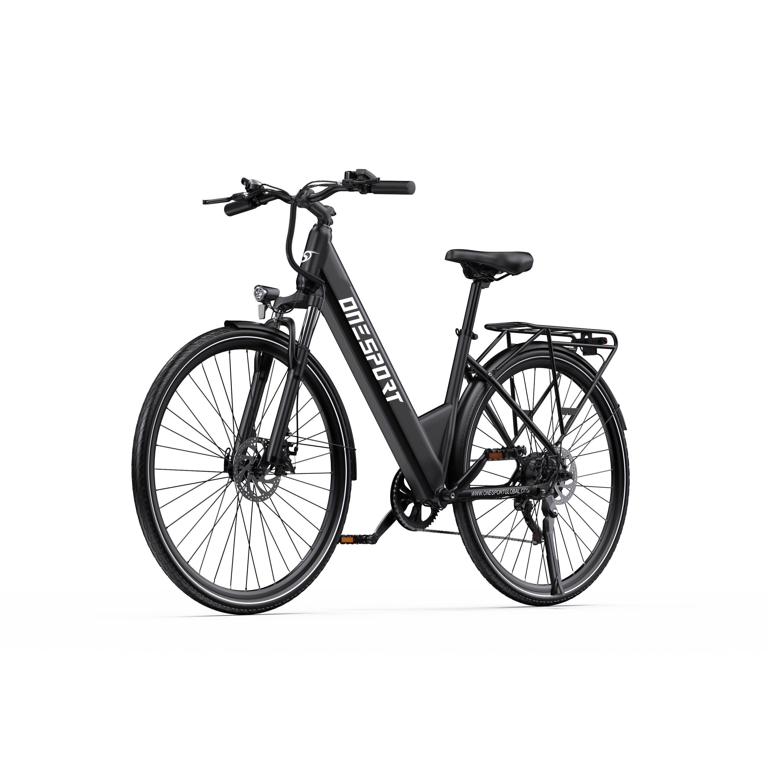 ONESPORT OT12 Vélo électrique urbain 27,5", batterie 36 V 13 Ah, compatible avec une application