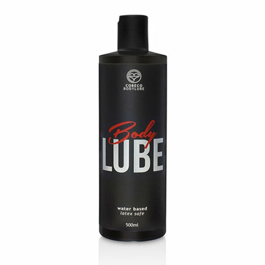 Bouteille noire de Cobeco Body Lube, à base d'eau, compatible latex, 500ml.