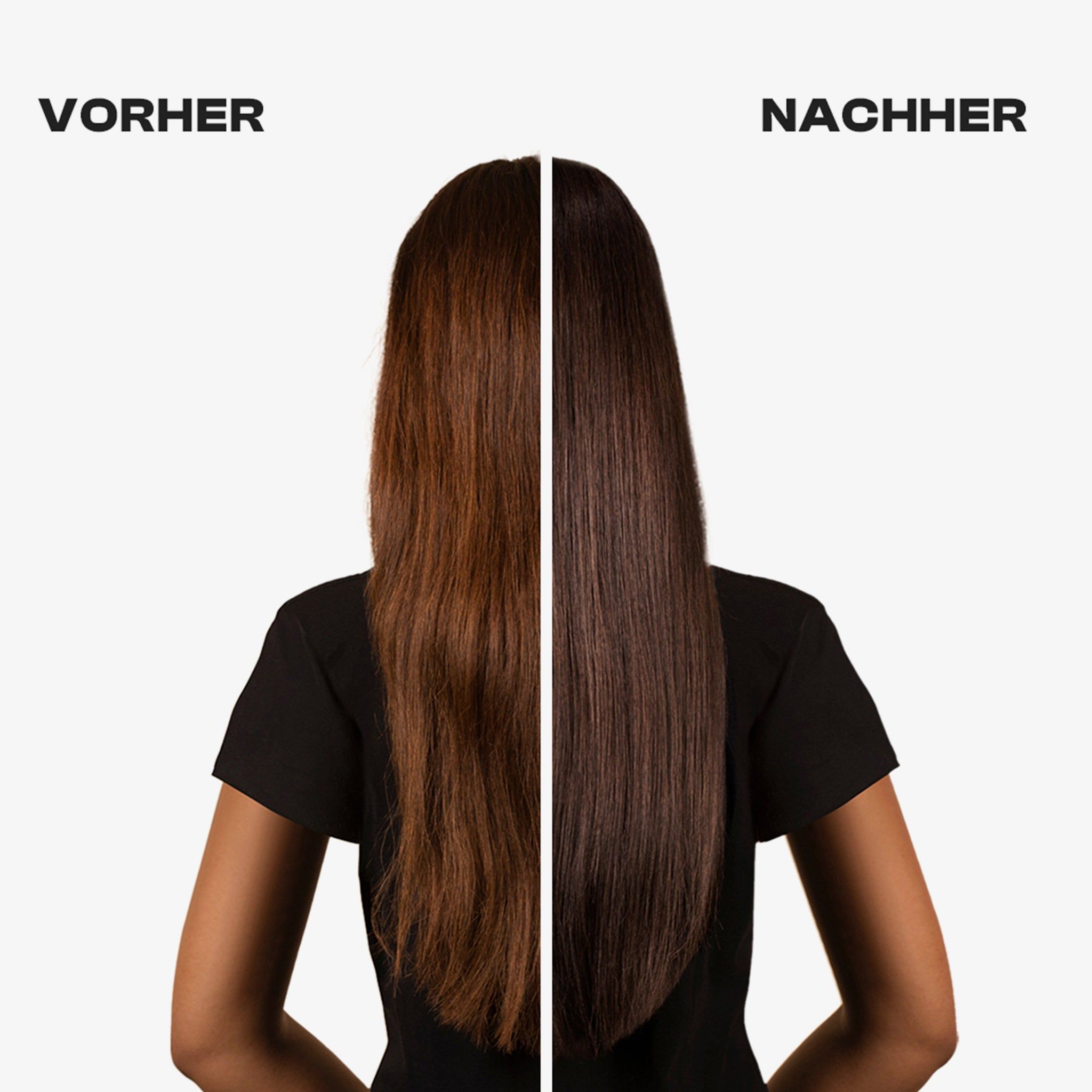 Comparaison des cheveux avant et après. Inscription: AVANT, APRÈS.