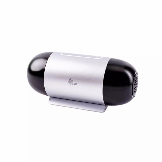 Appareil APAP de voyage BMC M1 Mini, argent et noir, avec support.