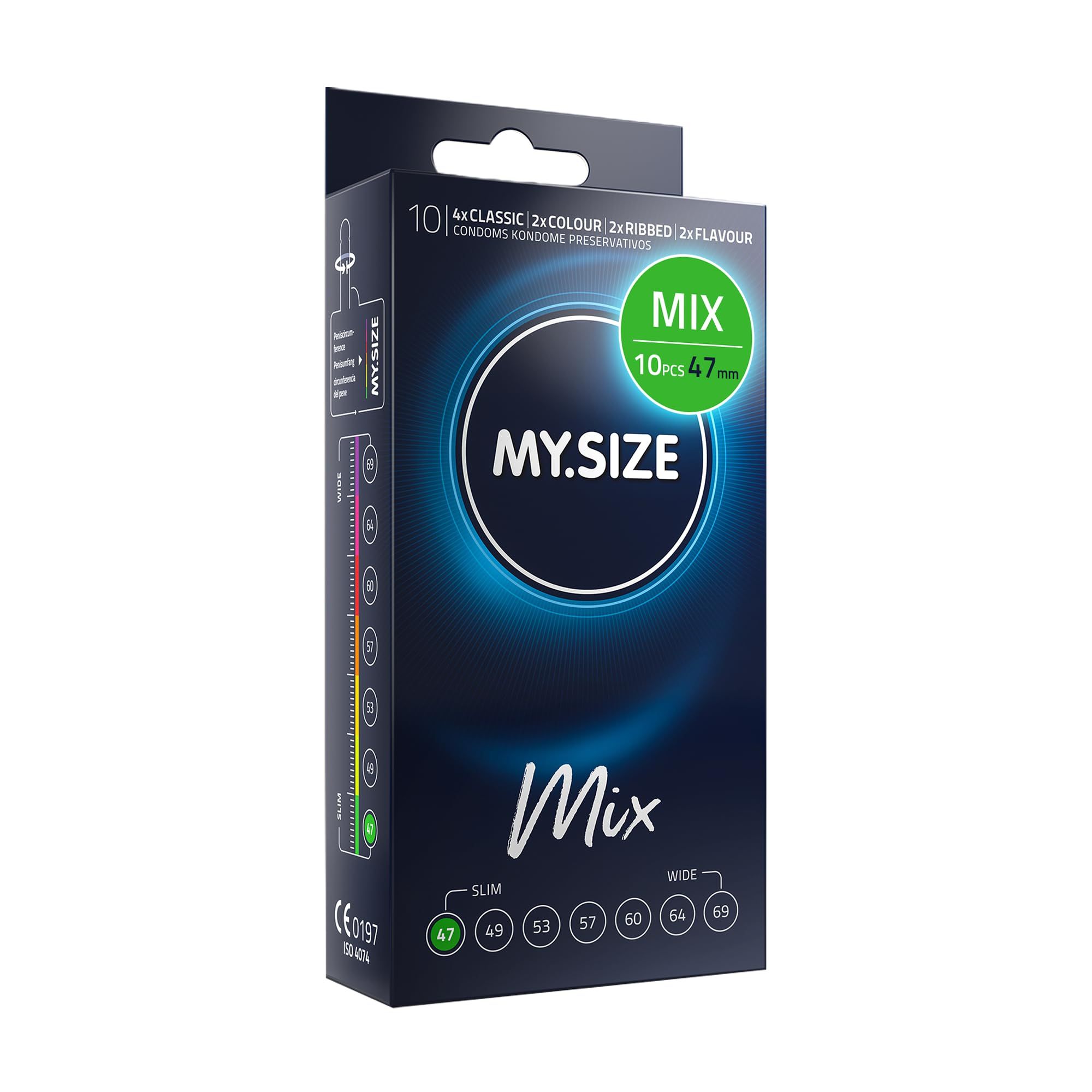 My.Size Classic 47mm Mix: 4 gammes - Classic, Colour, Flavour, Ribbed.
