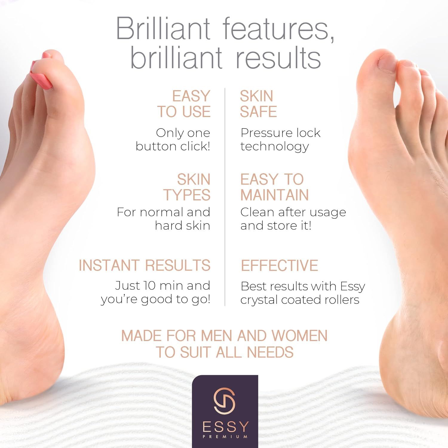Comparaison des pieds avant et après l'utilisation du défroisseur.