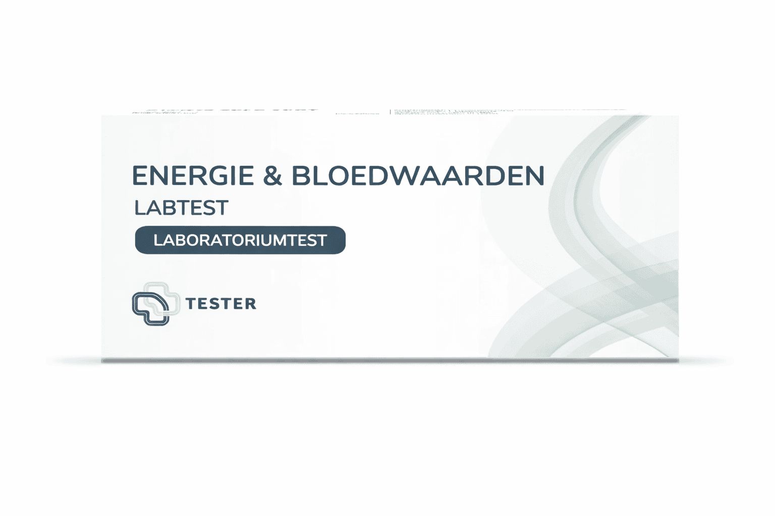 Verpakking van een laboratoriumtest voor energie en bloedwaarden. Bevat een tester.