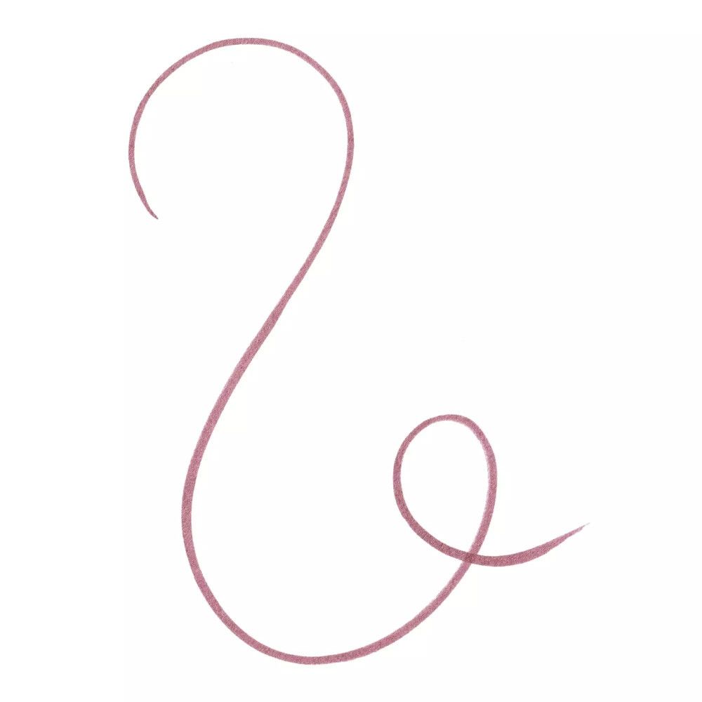 Roze lijn, gebogen, als een lipliner-streep.